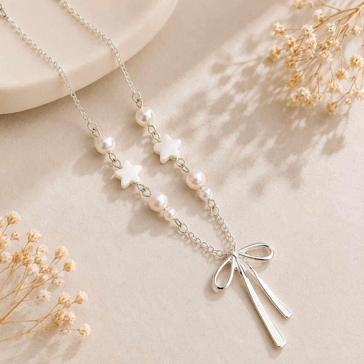 Pearl Star Bow Necklace ⭐🎀
